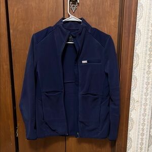 Figs Navy Fleece Scrub Jacket